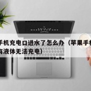 苹果手机充电口进水了怎么办（苹果手机插口显示有液体无法充电）